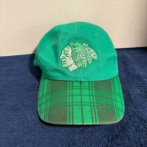 Chicago Blackhawks Hat Cap Green Plaid St Patricks SnapBack Kick 10 Pro Gear USA